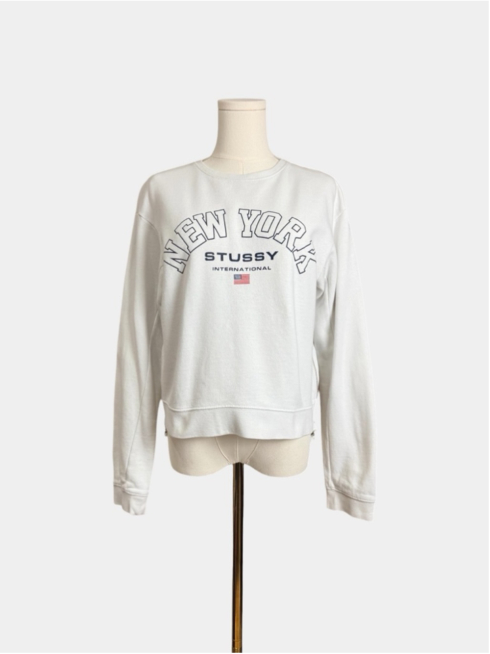 STUSSY New York International Fleeced Crewneck, Casual Streetwear, Sz 6 - Picture 5 of 16